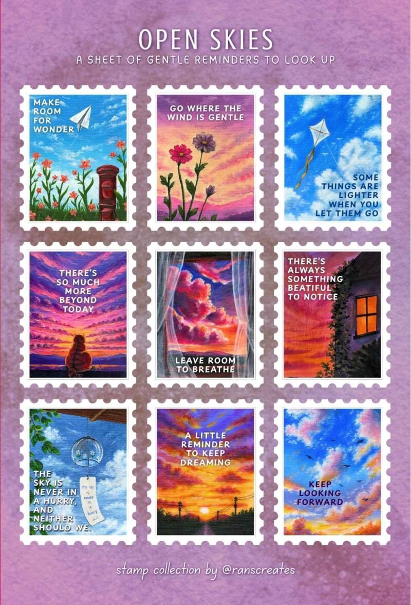 Open Skies Sticker Sheet Open Skies -A sheet of gentle reminders to look up