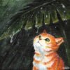 Pusa at Ulan (5 x 5 inches, chunky canvas) | Original by Ranilyn