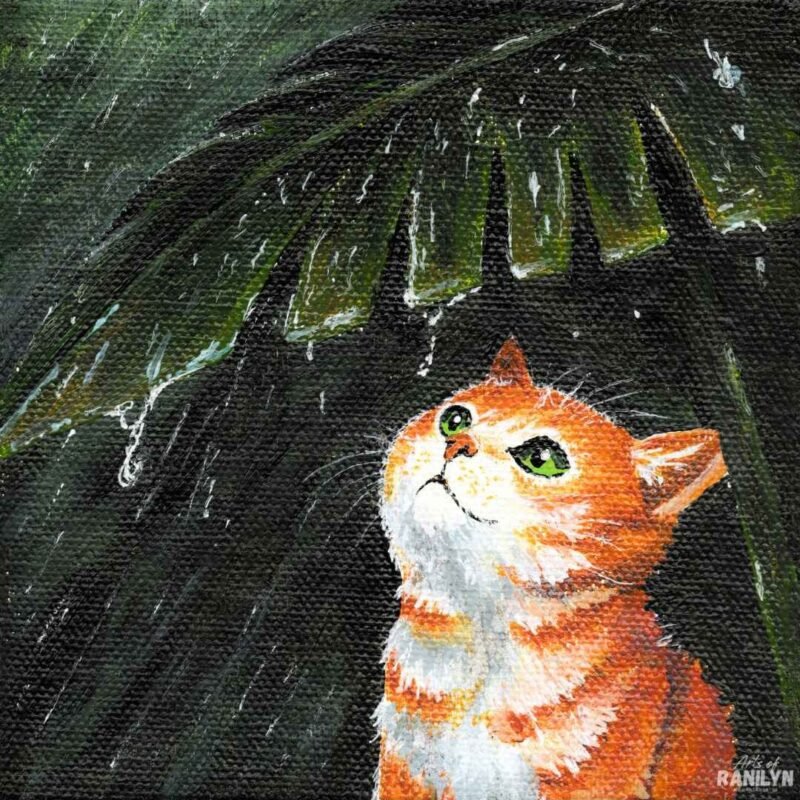 Pusa at Ulan (5 x 5 inches, chunky canvas) | Original by Ranilyn
