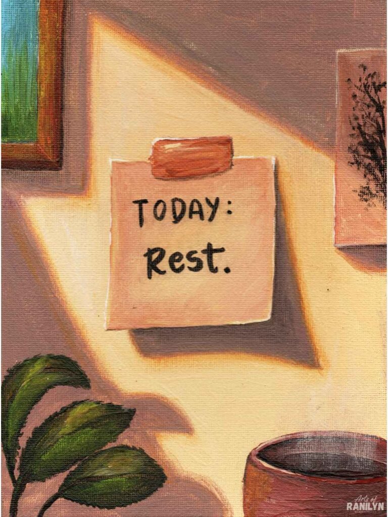 Rest Today (6 x 8 inches, canvas panel) | Original by Ranilyn