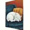 resting white cat original 2 Resting White Cat (6 x 8 inches, canvas panel) | Original by Ranilyn