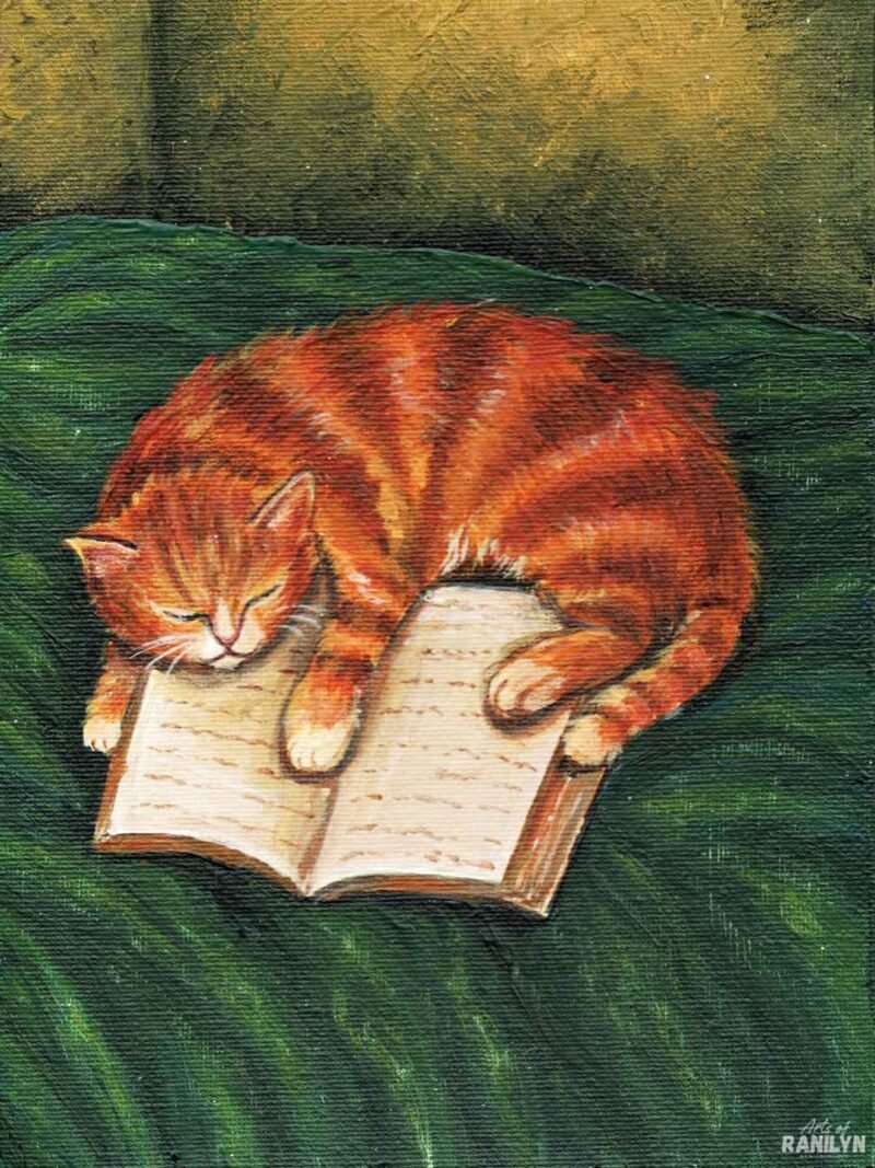 resting orange cat original Resting Orange Cat (6 x 8 inches, canvas panel) | Original by Ranilyn