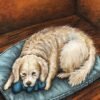 resting dog original Resting Dog (6 x 8 inches, canvas panel) | Original by Ranilyn