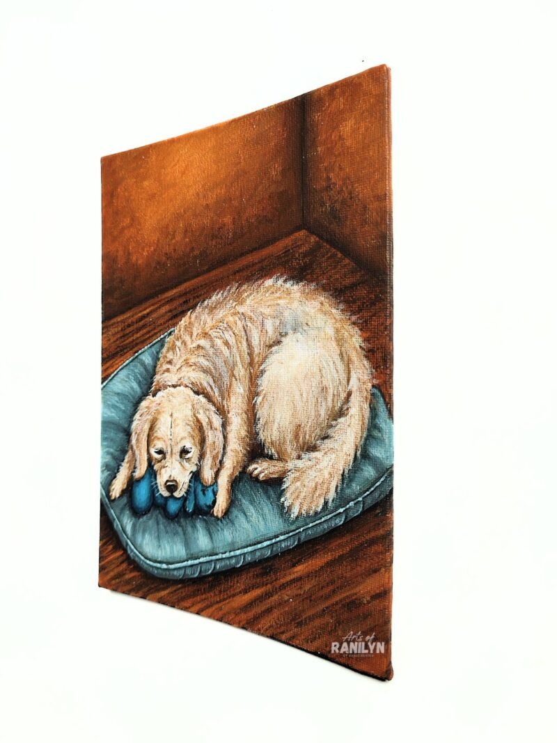 resting dog original 2 Resting Dog (6 x 8 inches, canvas panel) | Original by Ranilyn