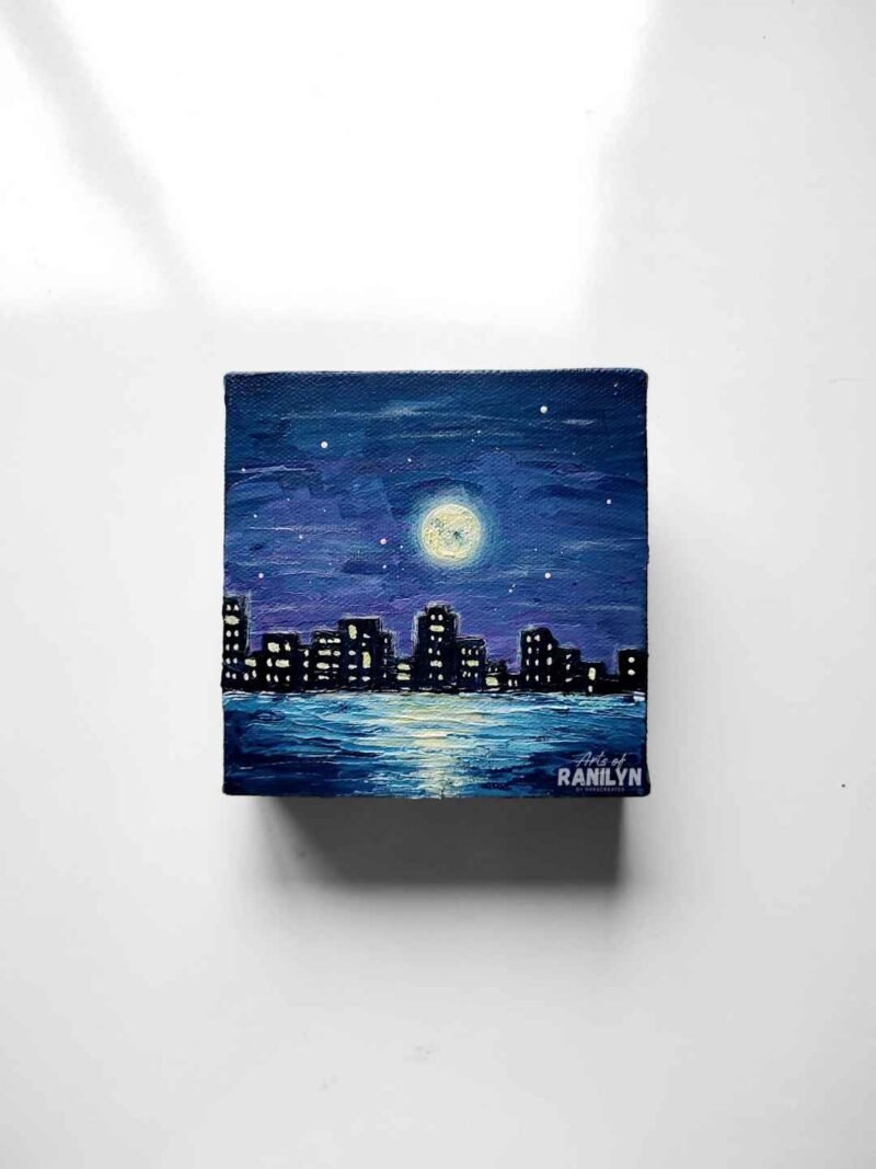 Sa Ilalim ng Buwan I (5 x 5 inches, chunky canvas) | Original by Ranilyn